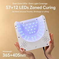 Lampu Kuku Gel UV LED 2-in-1 Pengering Kuku Cepat dengan Sensor Otomatis Cerdas dan Alas Cermin Magnetik untuk Manikur Pedikur