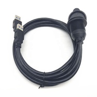 Coche de montaje al ras 2 USB 3,0 macho a hembra Puerto usb dual impermeable de extensión Dash Panel Mount Cable