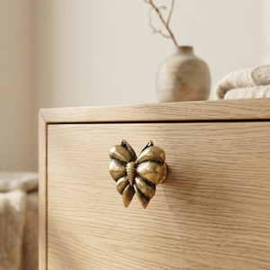 AK Brass Butterfly Shape Metal Cabinet Knob Gold Antique Finish Luxury <b>Wardrobe</b> Drawer Furniture <b>Hardware</b> Decorative Handle - Product Image 1