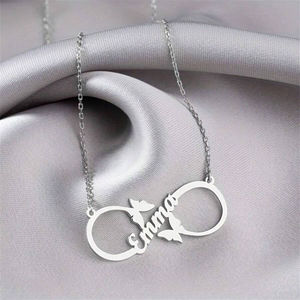 Duoying Fashion 18K collares <span class=keywords><strong>de</strong></span> <span class=keywords><strong>oro</strong></span> personalizado infinito mariposa colgante <span class=keywords><strong>nombre</strong></span> Collar para regalo <span class=keywords><strong>de</strong></span> <span class=keywords><strong>mujer</strong></span> - Product Image 3