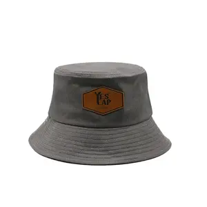 customized design new technolodgical fabric hats color changed by temperature thermochromic bucket hat leather patch hats bucket