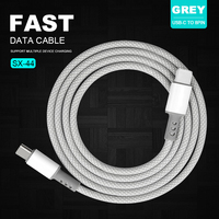 Câble Type-C vers Micro/Type-C certifié MFi, écologique, en TPE coloré, charge rapide 3A pour iPhone 14, ordinateur, Wonderphon SX-44
