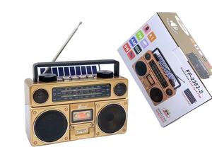 วิทยุพกพาแบบย้อนยุค รุ่น Factory Retro FM MW SW พร้อมเครื่องเล่นเทปคาสเซ็ต พลังงานแสงอาทิตย์ ระบบมือหมุน บลูทูธ 5.0 ช่องเสียบ USB และ TF สำหรับเล่นเพลง ใช้ได้ทั้งในบ้านและนอกบ้าน เหมาะสำหรับการพักผ่อน - Product Image 4