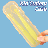 Boîte de rangement portable pour couverts de bébé SUNSHING, de qualité alimentaire, avec compartiment, pour cuillère et fourchette, idéale pour les voyages et l'alimentation des nourrissons