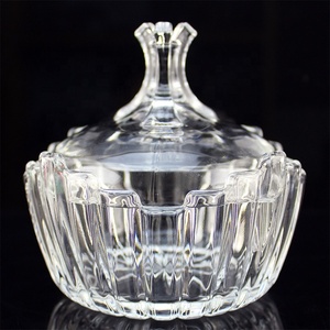 Pot En Verre chine Usine 0.6kg <span class=keywords><strong>Cristal</strong></span> Belle Verre Sucre Conteneur De Stockage Et Pot À Bonbons Avec Couvercle - Product Image 2