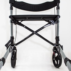 तह हल्के वजन ईमानदार वॉकर घूमना एड्स आउटडोर नई प्रतिस्थापन बैसाखी सीट के साथ एल्यूमीनियम ईमानदार Rollator वॉकर - Product Image 6