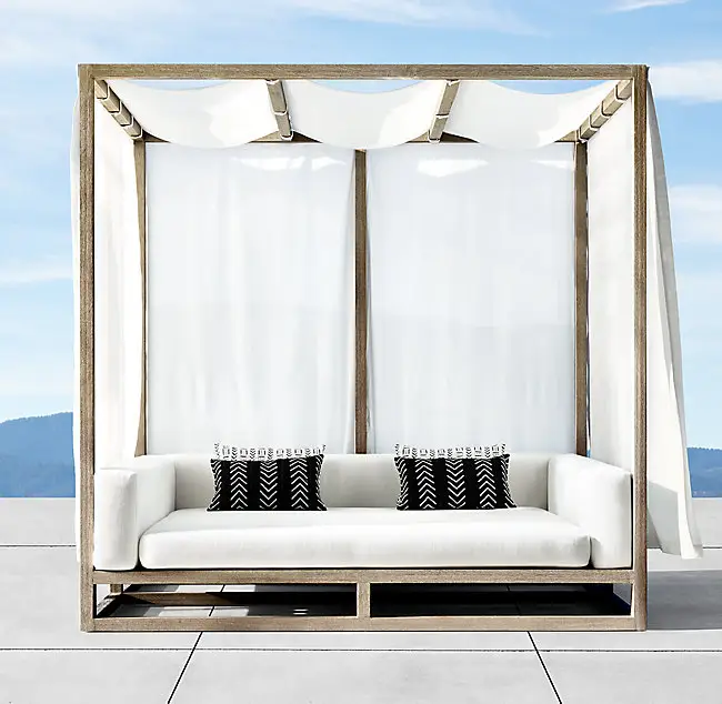 Neueste Holz Sofa Teak Gartenmöbel Designs Teakholz Teakholz Outdoor Lounge Möbel Baldachin Daybed