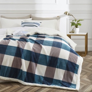 Bindi Sherpa lông cừu ném chăn sang trọng Fluffy lớn lớn lưới flannel chăn cho sofa đi văng giường - Product Image 2