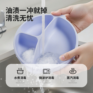 Silicone Lunch Box Round Airtight <b>Microwave</b> Safe Large Capacity For Office Students Refrigeration Freshness Storage - Product Image 5