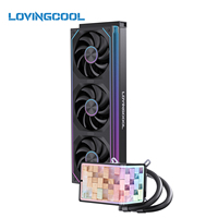 Refroidisseur liquide AIO magnétique LOVINGCOOL OEM unique avec écran incurvé 3D 2K de 6,67 pouces et ventilateur de 360 mm pour boîtier d'ordinateur