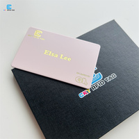 Cartes de visite numériques NFC en acier inoxydable et laiton rose de qualité supérieure 13.56MHz RFID Carte de robinet Nfc écologique