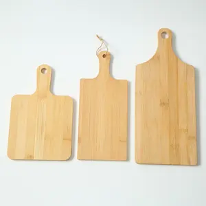 Wholesale Bamboo Wood Pizza Peel Pizza Cutting Chopping Board Pizza Paddle With Hole