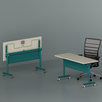 Prix usine bureau d'étude mobile moderne cadre en métal modulaire amovible pliable avec roues tables de réunion table de bureau de formation