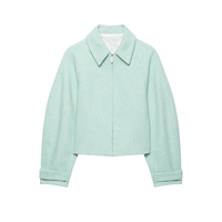 ZATRHMBM 2026 Nouvelle Collection Automne – Veste Texturée Zippée pour Femme, Style Rétro Décontracté et Élégant, Manches Longues, Polyvalente