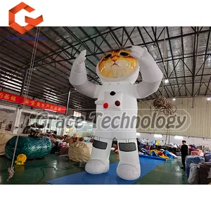 Ngoài trời Inflatable Phi Hành Gia mèo với đèn LED, quảng cáo Inflatable mèo mô hình động vật cho trang trí