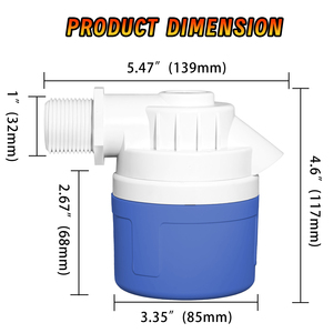 Vanne de contrôle automatique du niveau d'<span class=keywords><strong>eau</strong></span> en plastique à grand débit réglable, mini-vanne d'arrêt manuelle pour réservoir d'<span class=keywords><strong>eau</strong></span> avec garantie de 3 ans - Product Image 3