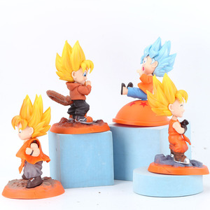 Dragons Balls figura de acción 15cm 4 estilos lindo Goku Anime figura de acción sonriente Goku Anime decoración de escritorio adorno de muñeca de dibujos animados - Product Image 2