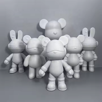 2025 nouvelle boxe musique lapin pendentifs bricolage enfants jouets pour étudiants en art poupées blanches faites-le vous-même vinyle Art Figure jouet accessoires