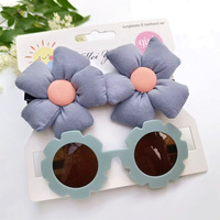 Lot de pinces à cheveux en tissu à fleurs personnalisées pour enfants et lunettes de soleil fantaisie amusantes pour petites filles – Accessoires capillaires en gros