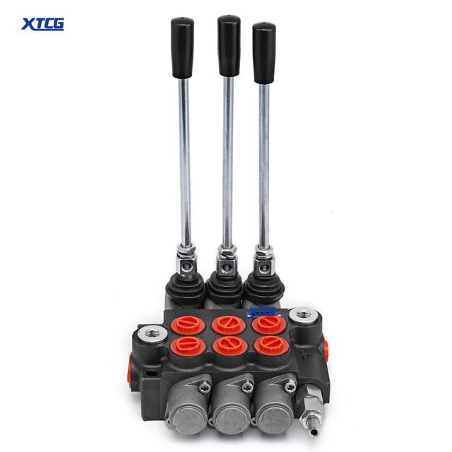 XTCG 3 Bank Hydraulic Valve Hand Lever Valve 11GPM Adjustable 3000psi  Hand Lever Valve for Agriculture Construction Machinery