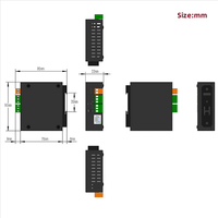 KNX1002-ARM Gateway KNX de 512 Puntos, 2*RS485, 1*Ethernet, 512MB RAM, Servidor KNX IP, Riel DIN, 12-24 VDC, Certificado CE para Iluminación Inteligente