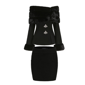 2024 abito di pelliccia simulata in stile principessa autunnale e invernale, la ricca <span class=keywords><strong>ereditiera</strong></span> indosserà un abito con collo di pelliccia - Product Image 2
