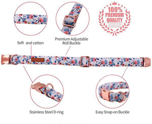 HUASONG Hundehalsband mit Fliege, Verstellbar, für Spaziergänge, Anpassbares Markenlogo, Individuelle Farben Möglich, Bedruckte Nylon-Hundeleine - Product Image 5