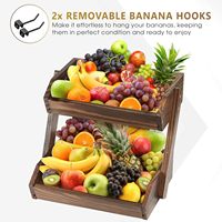 Panier à fruits rustique en bois fait main à 2 niveaux et caisse rectangulaire pour huiles essentielles, shampoings, lotions, crèmes pour le visage et mascara – Vente en gros