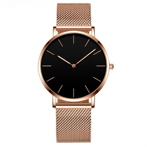 Montres de couple ultra-fines en acier inoxydable à double aiguille, mouvement à quartz japonais, design tendance pour les amoureux - Product Image 4