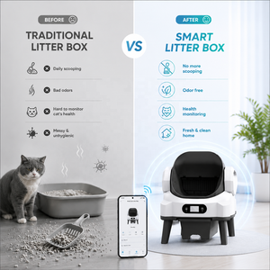 Bac à litière automatique intelligent 68L avec application Tuya, toilette pour animaux de compagnie de grande capacité pour les maisons multi-chats - Product Image 5