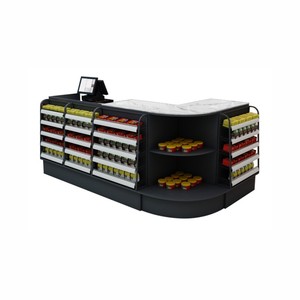 Cửa hàng bán lẻ cửa hàng tiện lợi tiền mặt bàn thanh toán truy cập bảng thép và vật liệu gỗ - Product Image 1