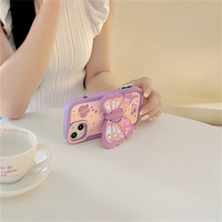 Coque de téléphone en silicone souple 3D Papillon Mignon pour iPhone 17 16 15 Pro Max – Housse antichoc adorable – Accessoires de téléphone en gros