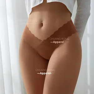 Ropa interior transpirable triangular de una pieza para mujer, bragas de diseño sin costuras de encaje de onda fina de tiro bajo de talla grande para todos los días - Product Image 1