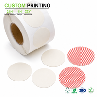 Autocollant rond personnalisé sensible à l'eau, changeant de couleur, indicateur rouge, étiquette vierge en rouleau, impression vinyle adhésif, vente en gros en vrac
