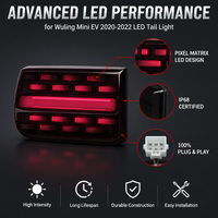 Feu arrière NAFU en gros pour Wuling Mini EV 2020-2022, 646 LED, boîtier fumé, haute luminosité, feu stop et marche arrière