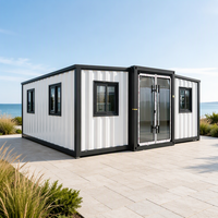 Maison conteneur pliable à faible coût, maison modulaire préfabriquée de 20 pieds avec salle de bain, ignifuge et étanche pour logement abordable