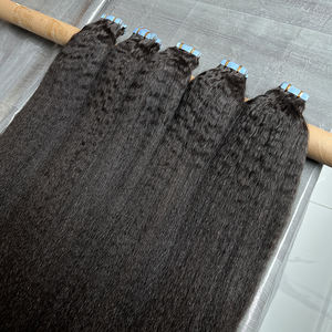 Extensiones de Cabello Humano <span class=keywords><strong>Natural</strong></span> Virgen Indio 100% Real, Cinta Adhesiva, Liso Rizado, 40 Piezas/100 Gramos, Venta al Por Mayor - Product Image 1