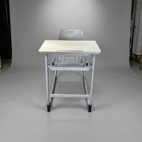 Ensemble de bureau et chaise pour étudiants en gros, mobilier scolaire individuel, logo, couleur et taille personnalisables disponibles