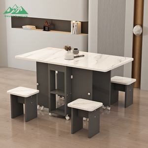 Table à manger pliante moderne Wayon, blanche, mobile, avec armoire <span class=keywords><strong>de</strong></span> rangement à rabat, <span class=keywords><strong>meubles</strong></span> <span class=keywords><strong>de</strong></span> cuisine pour petits espaces - Product Image 6