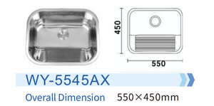 Contenitore singolo personalizzabile <span class=keywords><strong>lavello</strong></span> cucina in acciaio inox 55x45cm materiale del mercato brasiliano 201/304 senza rubinetto un foro - Product Image 6