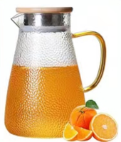 Théière de grande capacité, bouilloire à eau froide, verre à thé transparent, boîte à jus en verre borosilicate, boîte à fleurs CLASSIQUE en acier inoxydable rond