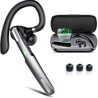 Casque sans fil 5.0 pour professionnels – Étanche, commande vocale, idéal pour la conduite, les réunions, les conversations ; utilisation mono-oreille gauche ou droite