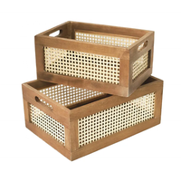 Décoration d'intérieur : Paniers de rangement en bambou pour vêtements et jouets, avec poignées, vente en gros à prix abordable