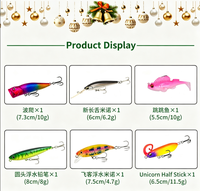 Coffret Cadeau de Noël de leurres de pêche en plomb, boîte mystère, appâts souples artificiels variés pour les amateurs de pêche en lac et en rivière