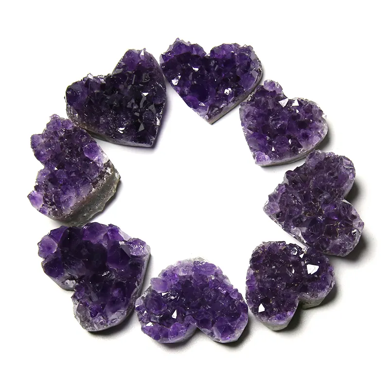Groothandel Beste Prijs Natuurlijke Druzy Uruguay Ruwe Amethist Kristallen Geode Steen Hart Cluster