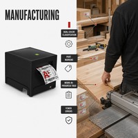 Imprimante d'étiquettes thermiques de bureau 3 pouces, double couleur rouge et noir, 203 dpi, pour étiquettes de prix et étiquettes adhésives