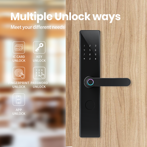 P08 उच्च सुरक्षा गुणवत्ता डिजिटल नई 5 भाषाओं का पासवर्ड फिंगरप्रिंट स्मार्ट पैनल के साथ डोर लॉक - Product Image 3