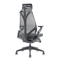 Chaise de bureau de luxe confortable pour la maison, chaise de bureau ergonomique pivotante en maille pour le jeu sur ordinateur, chaise de direction avec appui-tête