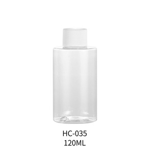 Transparent <b>Plastic</b> Bottle 120Ml Flat Shoulder Screw <b>Cap</b> Cosmetic Bottles Food Grade PET Material - Product Image 4