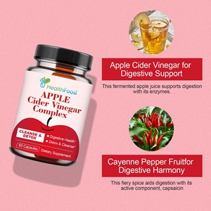 Cápsulas de Vinagre de Sidra de Manzana OEM, Fórmula Detox de Acción Rápida para la Pérdida de Peso, Supresor del Apetito, Suplementos Herbales - Product Image 3